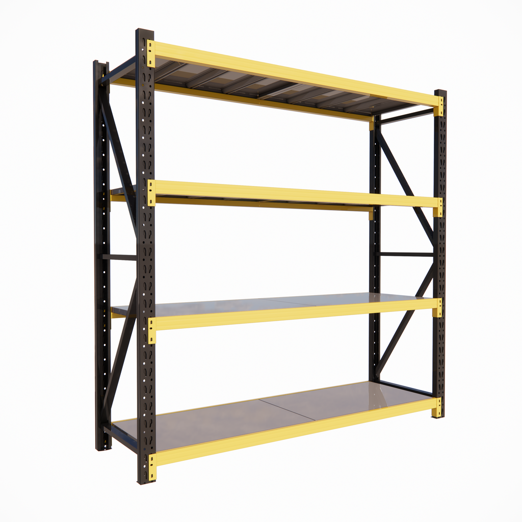 RackIt600 - Industrial Shelving Black & Yellow - 600mm Deep 2M High 1-4+ Bays
