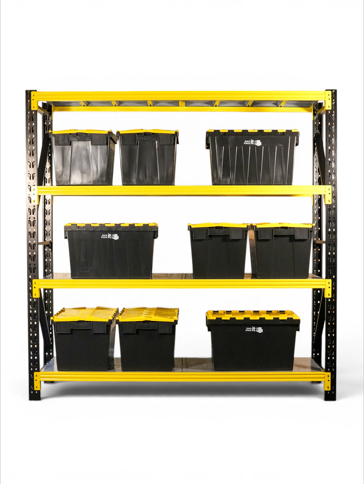 Heavy Duty Storage Racking – Black & Yellow | 600mm Deep x 2000mm High | 1 to 4+ Bays Available | Industrial Shelving Unit