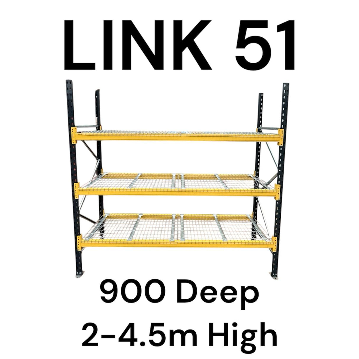 Link 51 Pallet Racking Bay 900mm Deep 2M - 4.5M