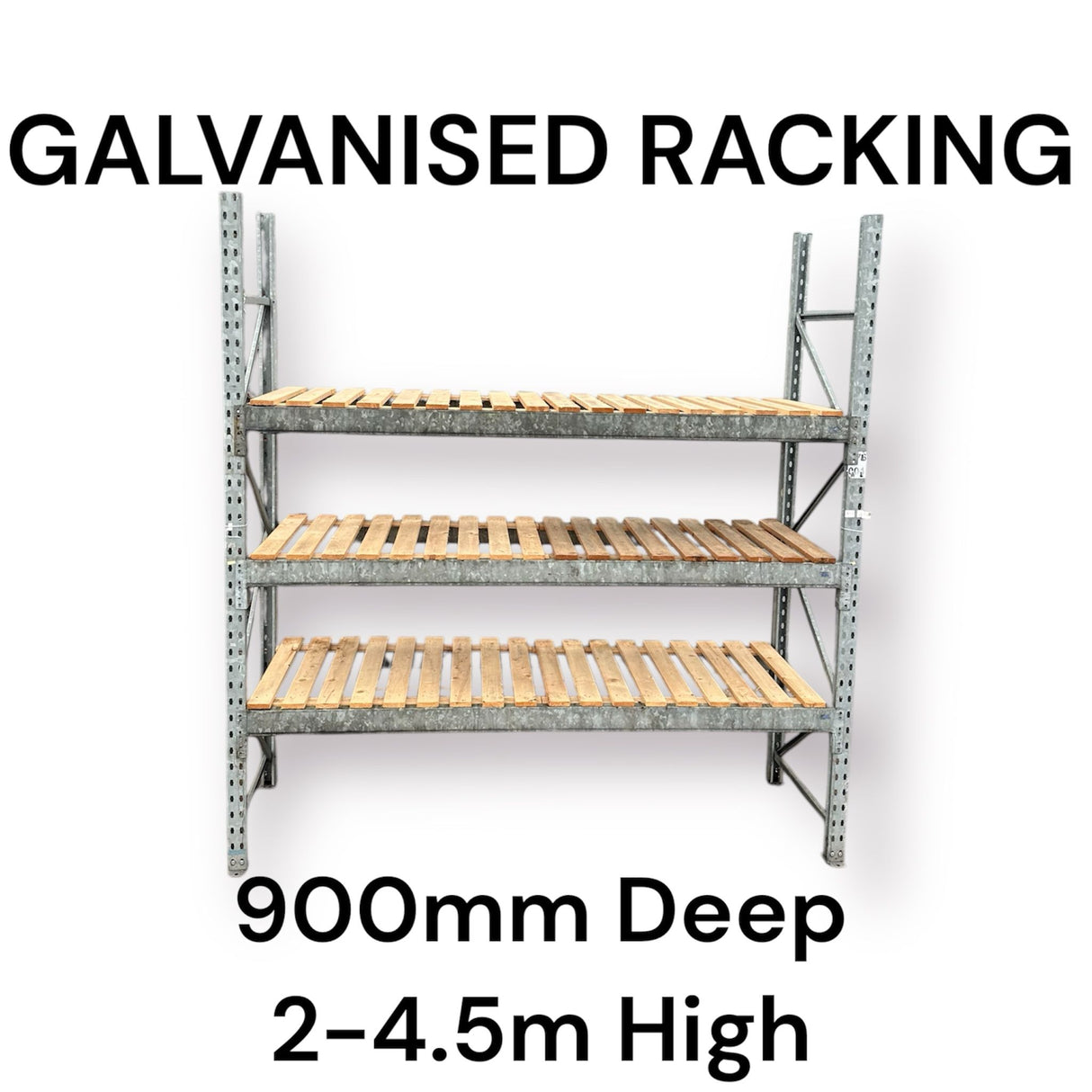 Galvanised Pallet Racking Bay 900mm Deep 2M - 4.5M