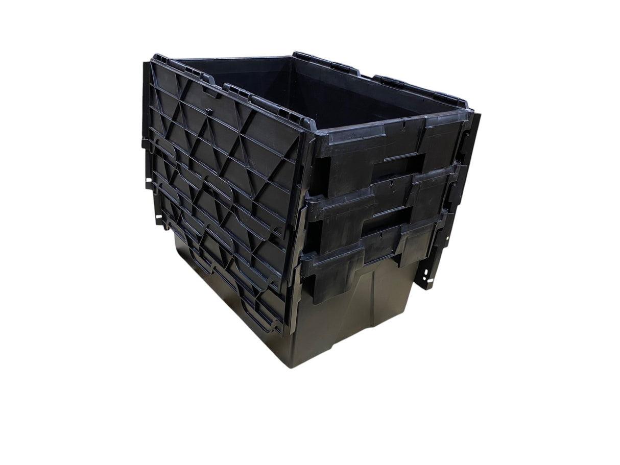 Stackable Lidded 62 Litre Tote Boxes - Black