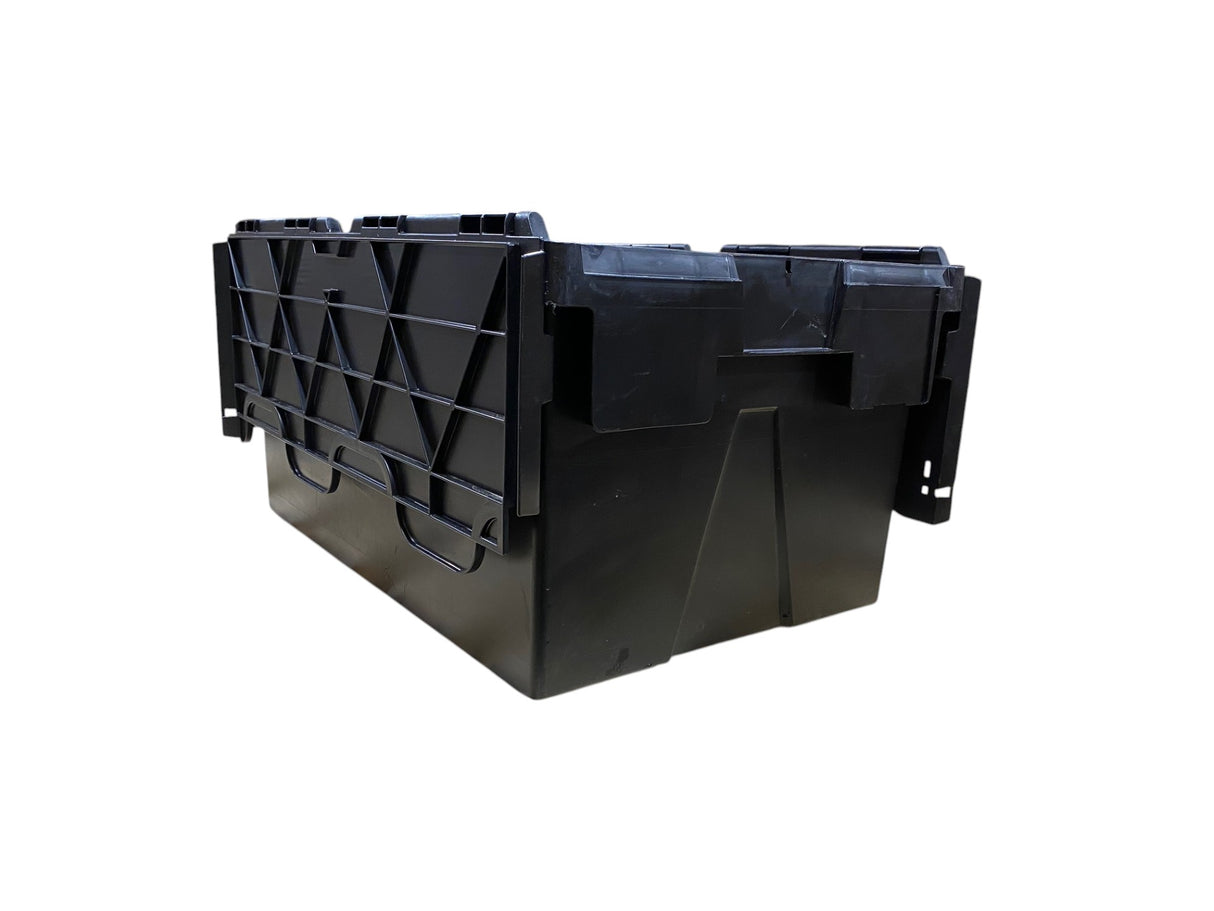 Stackable Lidded 62 Litre Tote Boxes - Black