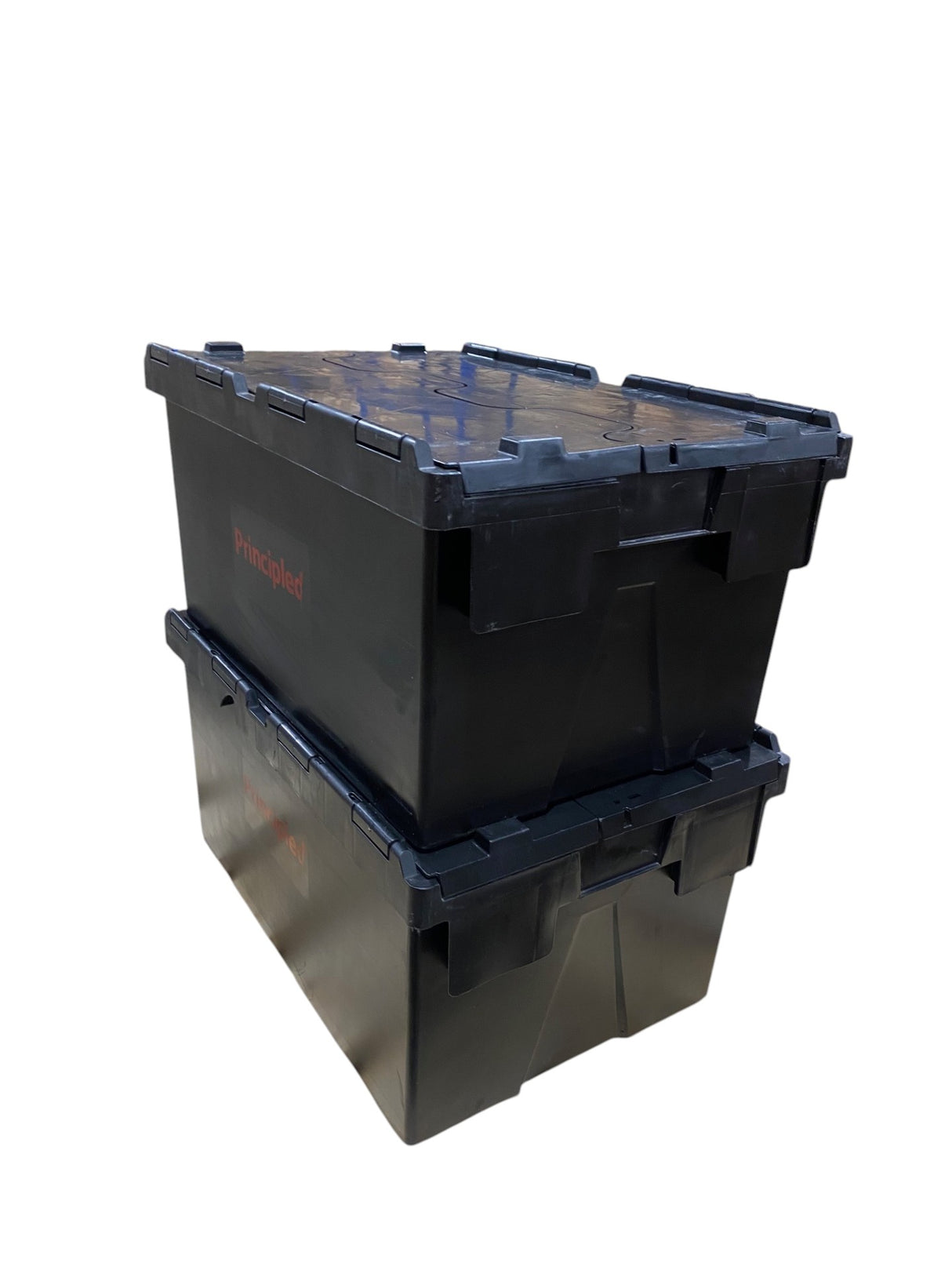 Stackable Lidded 62 Litre Tote Boxes - Black