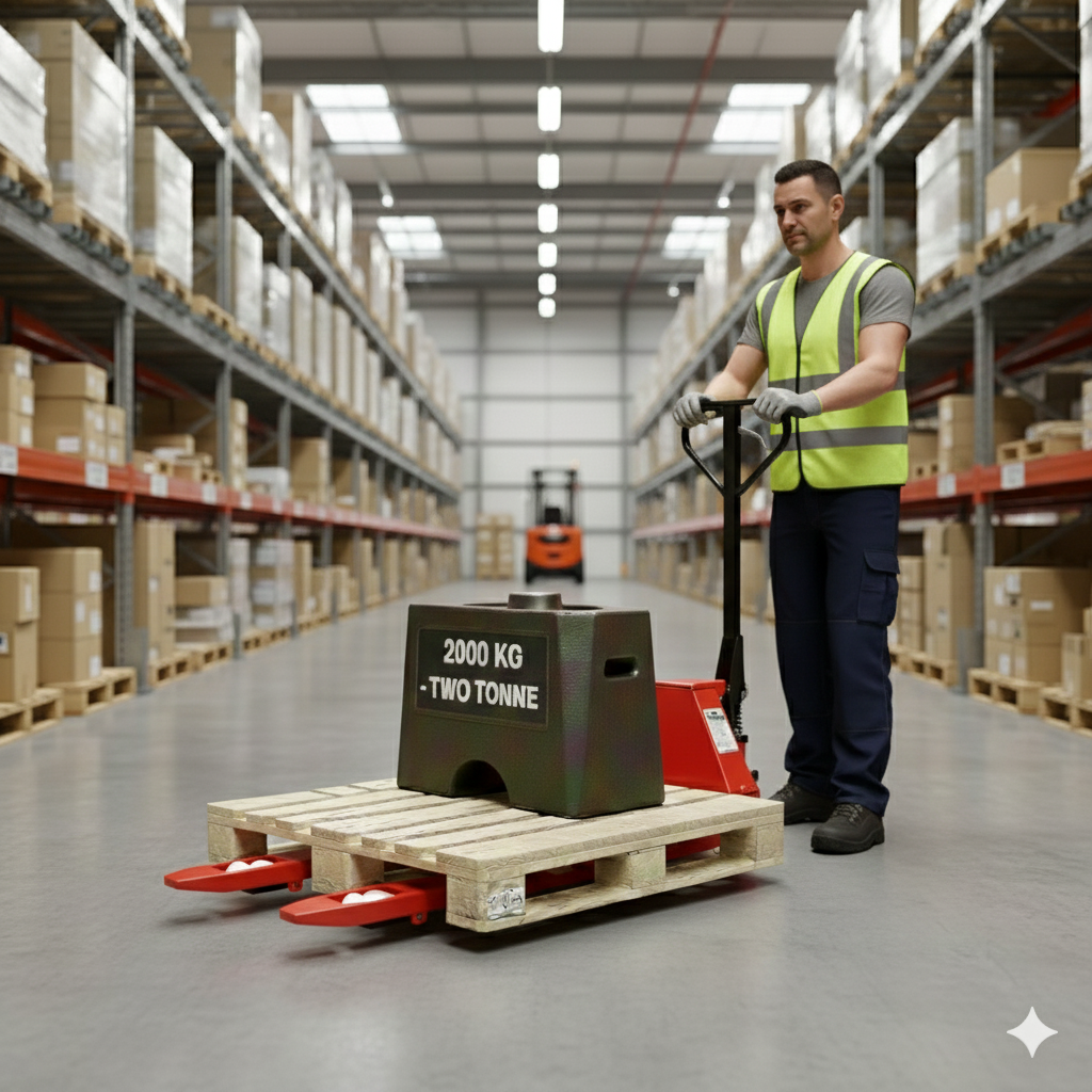Heavy-Duty Manual Pallet Truck – Red | 2000kg Load Capacity | Warehouse Hand Pallet Jack