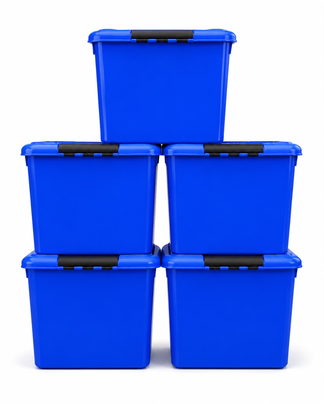 Used Curver 52L Storage Boxes with Clip-Lock Lids | Pack of 5 | Free Delivery