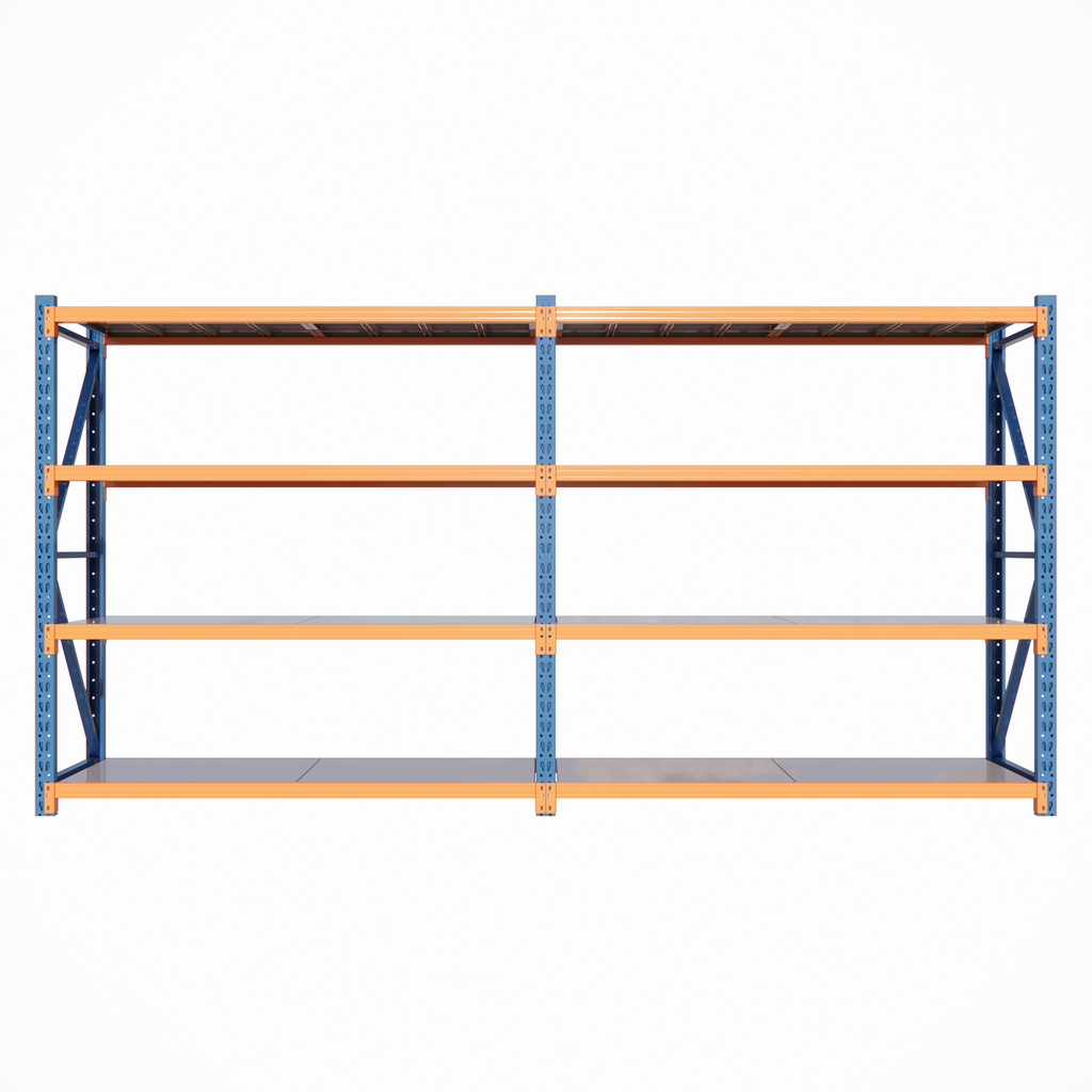 RackIt600 - Industrial Shelving Blue & Orange - 600mm Deep 2M High 1-4+ Bays