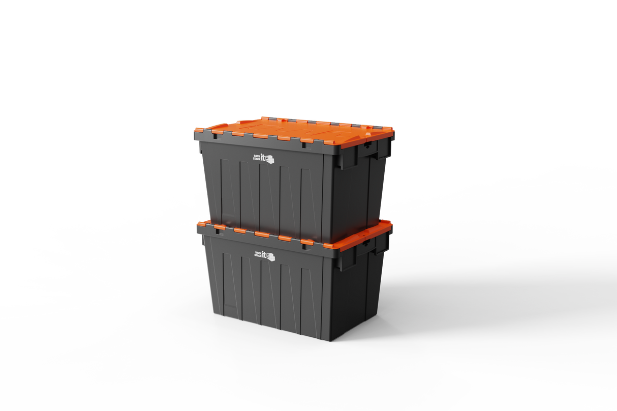 Heavy Duty Storage Tote Boxes | 63 Litre / 30kg Capacity | Choice of Coloured Lids