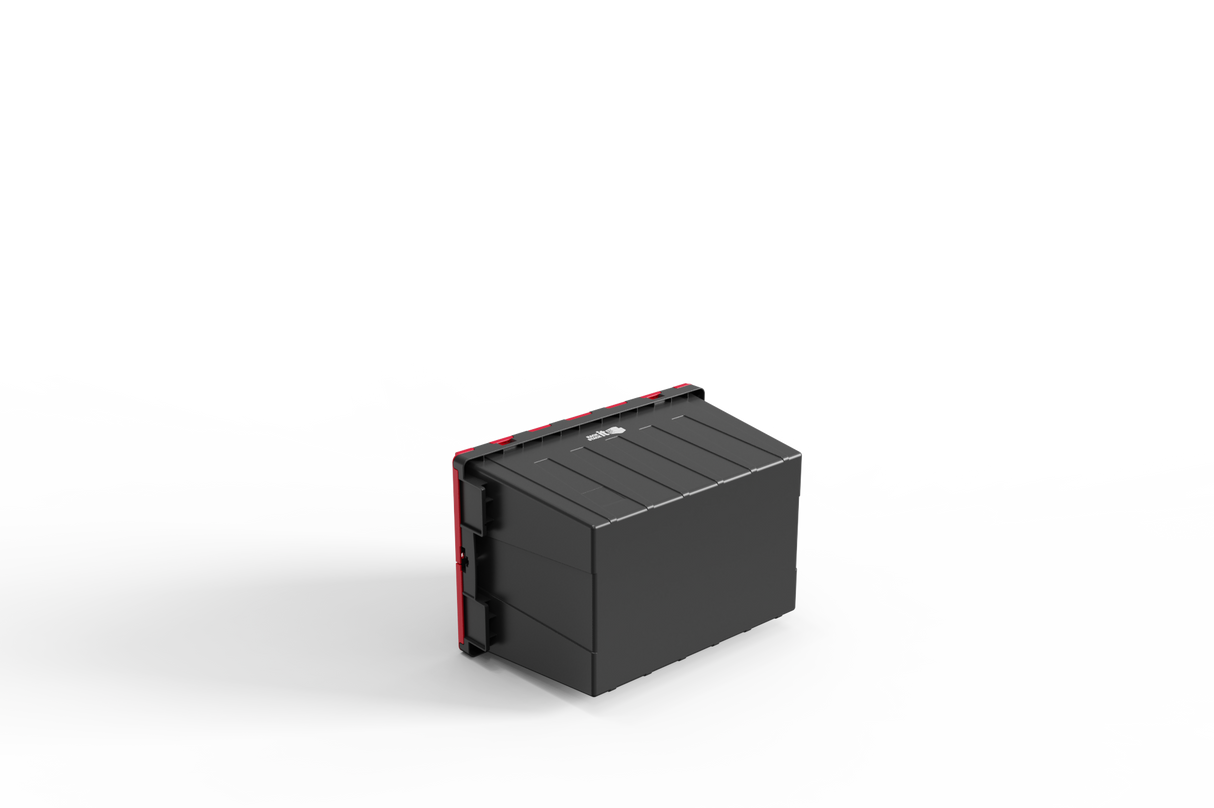 Large Stackable Storage Tote Boxes | 62 Litre / 30kg Capacity | Choice of Coloured Lids