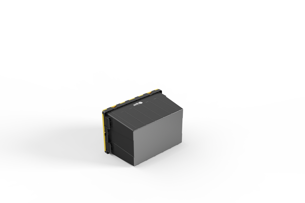 Large Stackable Storage Tote Boxes | 62 Litre / 30kg Capacity | Choice of Coloured Lids