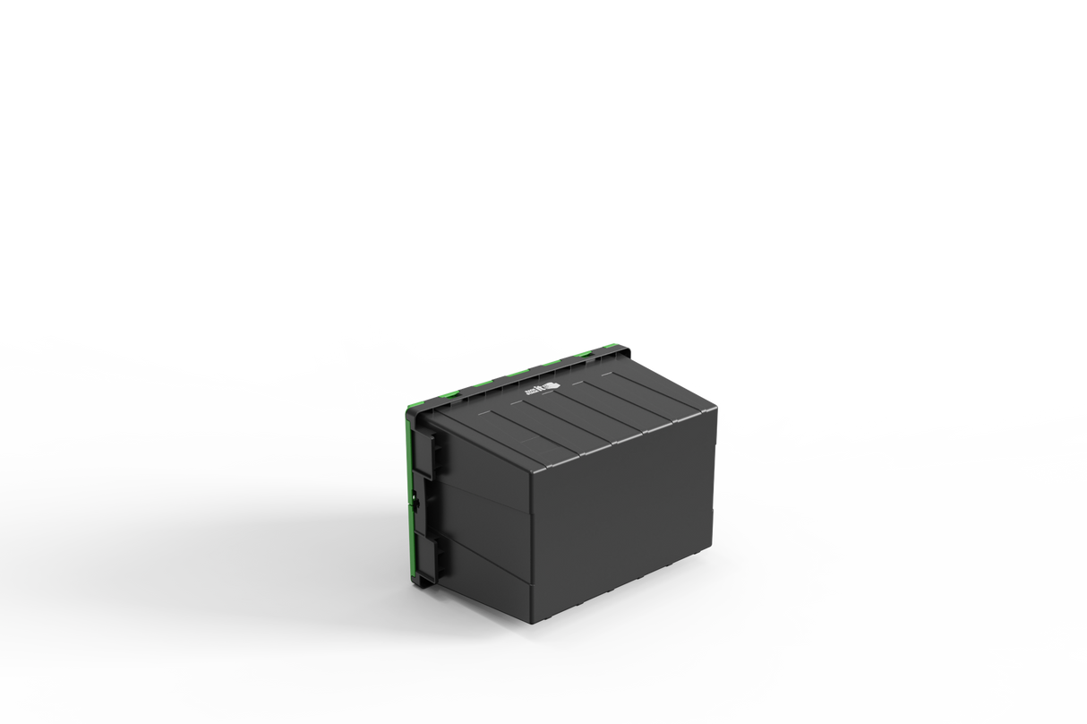 Large Stackable Storage Tote Boxes | 62 Litre / 30kg Capacity | Choice of Coloured Lids