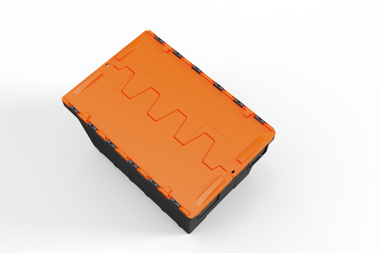 Large Stackable Storage Tote Boxes | 62 Litre / 30kg Capacity | Choice of Coloured Lids