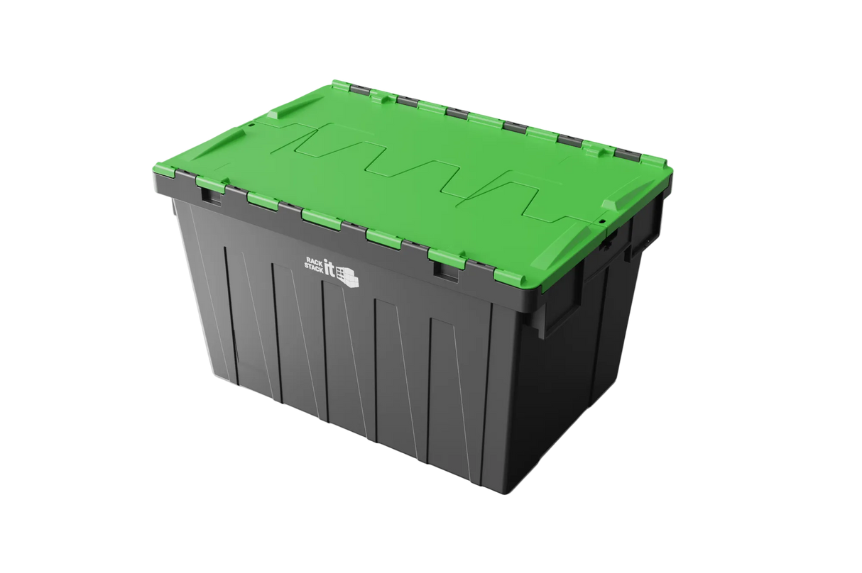 Heavy Duty Storage Tote Boxes | 63 Litre / 30kg Capacity | Choice of Coloured Lids