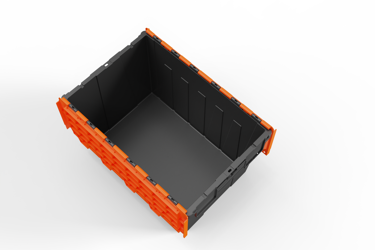 Large Stackable Storage Tote Boxes | 62 Litre / 30kg Capacity | Choice of Coloured Lids