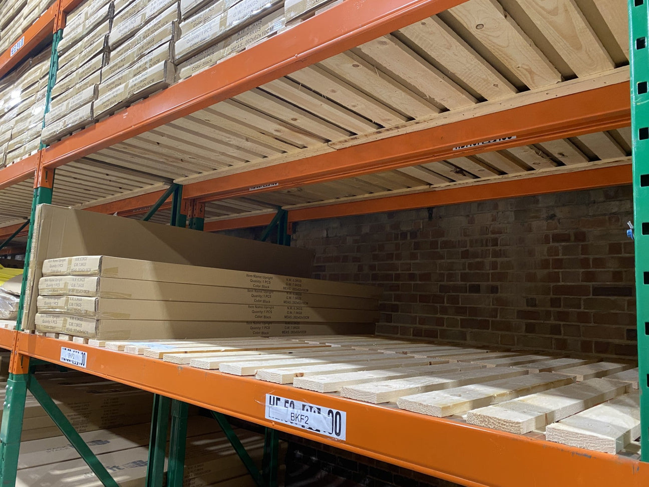 Rack It Stack It pallet racking timber deck boards in use in a warehouse. 