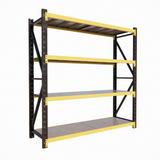 RackIt600 - Industrial Shelving Black & Yellow - 600mm Deep 2M High 1-4+ Bays