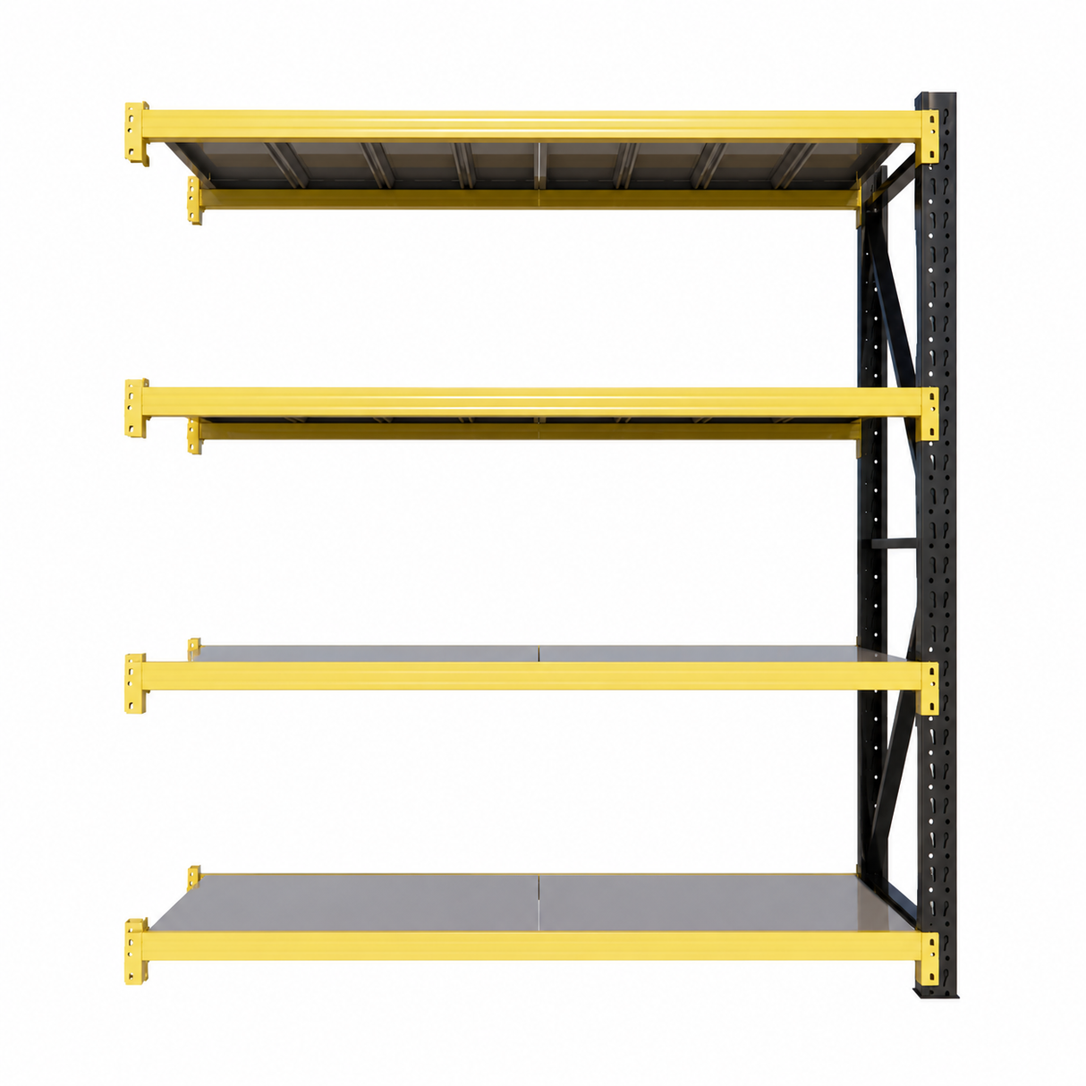 Heavy Duty Storage Racking Add On Bay – Black & Yellow | 600mm Deep x 2000mm High | Industrial Shelving Unit