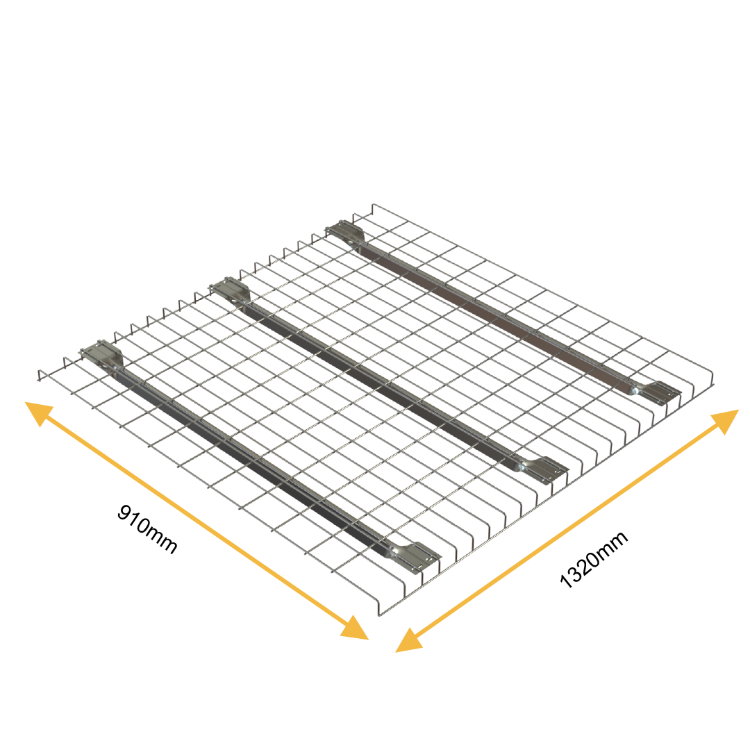 Bright Zinc Plated Pallet Racking Wire Mesh Deck – 910mm x 1320mm | 1250kg UDL
