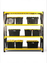 Heavy Duty Storage Racking – Black & Yellow | 600mm Deep x 2000mm High | 1 to 4+ Bays Available | Industrial Shelving Unit