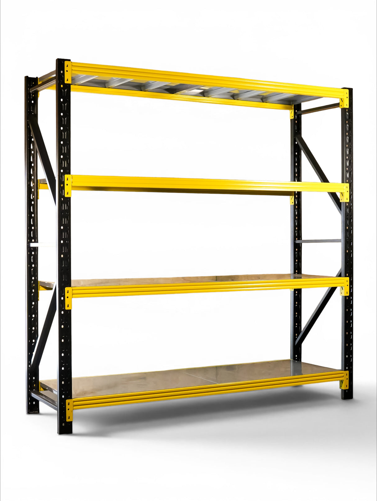 Heavy Duty Storage Racking – Black & Yellow | 600mm Deep x 2000mm High | 1 to 4+ Bays Available | Industrial Shelving Unit