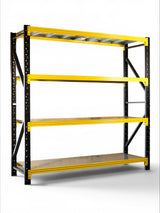 Heavy Duty Storage Racking – Black & Yellow | 600mm Deep x 2000mm High | 1 to 4+ Bays Available | Industrial Shelving Unit