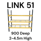 Link 51 Pallet Racking Bay 900mm Deep 2M - 4.5M
