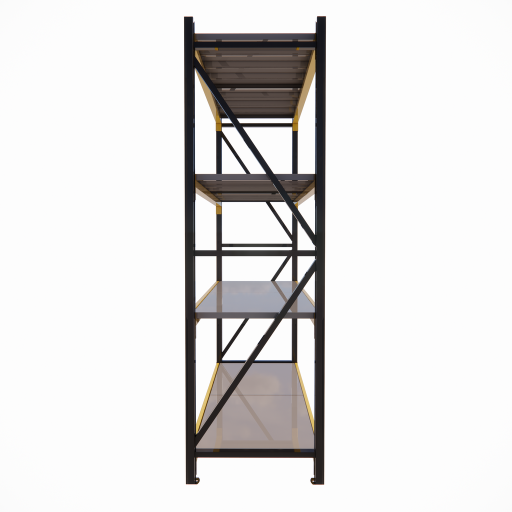 RackIt600 - Industrial Shelving Black & Yellow - 600mm Deep 2M High 1-4+ Bays