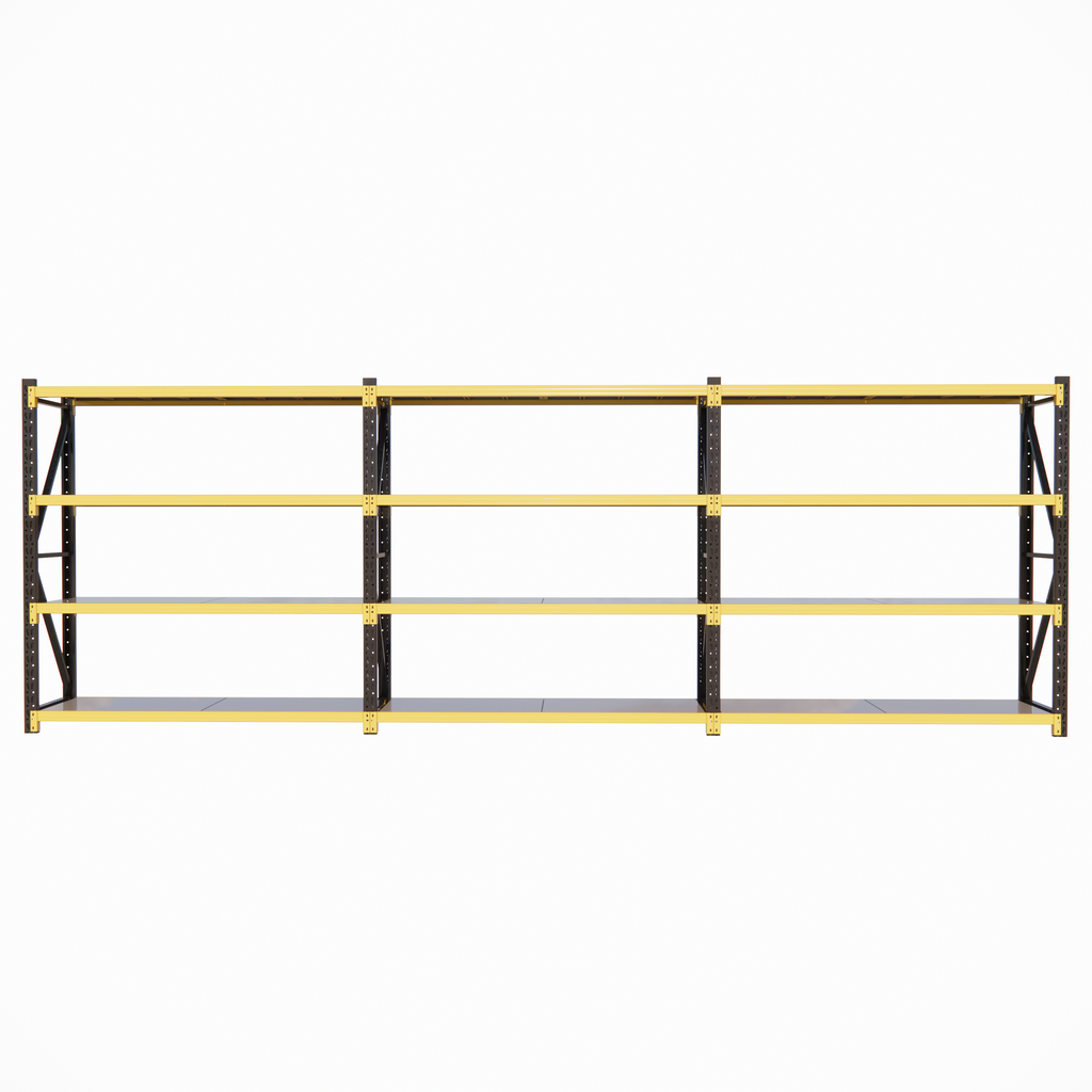 RackIt600 - Industrial Shelving Black & Yellow - 600mm Deep 2M High 1-4+ Bays