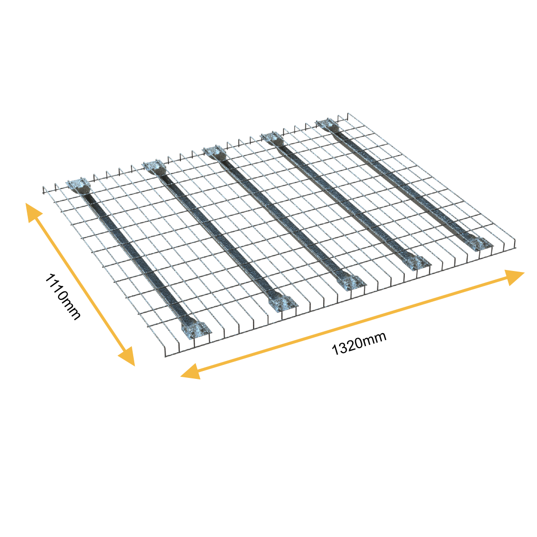 Powder Coated Pallet Racking Wire Mesh Deck – 1110mm x 1320mm | 1500kg UDL