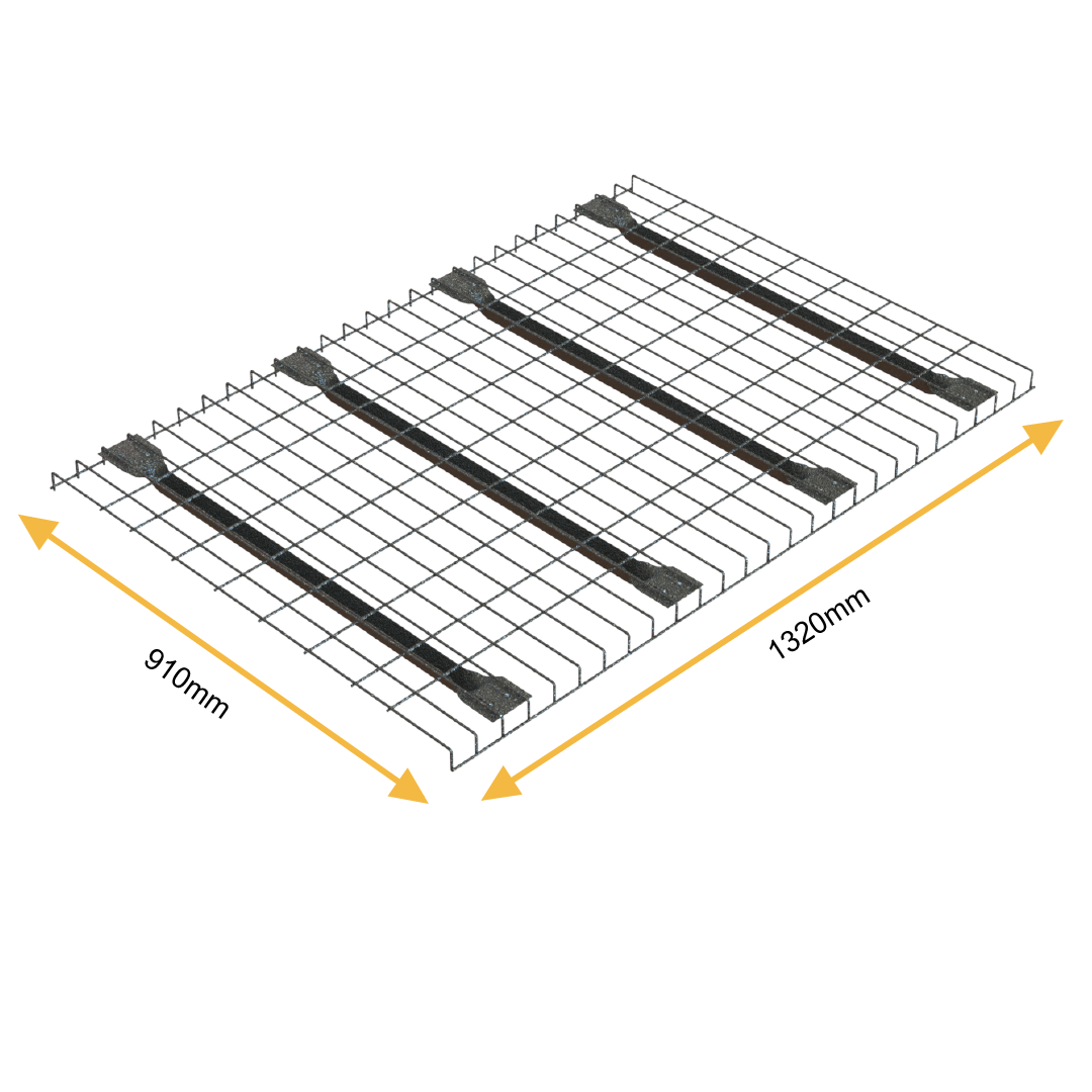 Powder Coated Pallet Racking Wire Mesh Deck – 910mm x 1320mm | 1500kg UDL