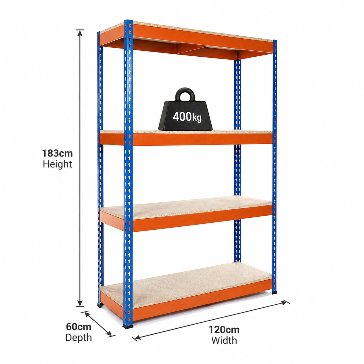 Rack It Stack It Heavy Duty Shelving Unit 120x60x183cm | 400kg Per Shelf
