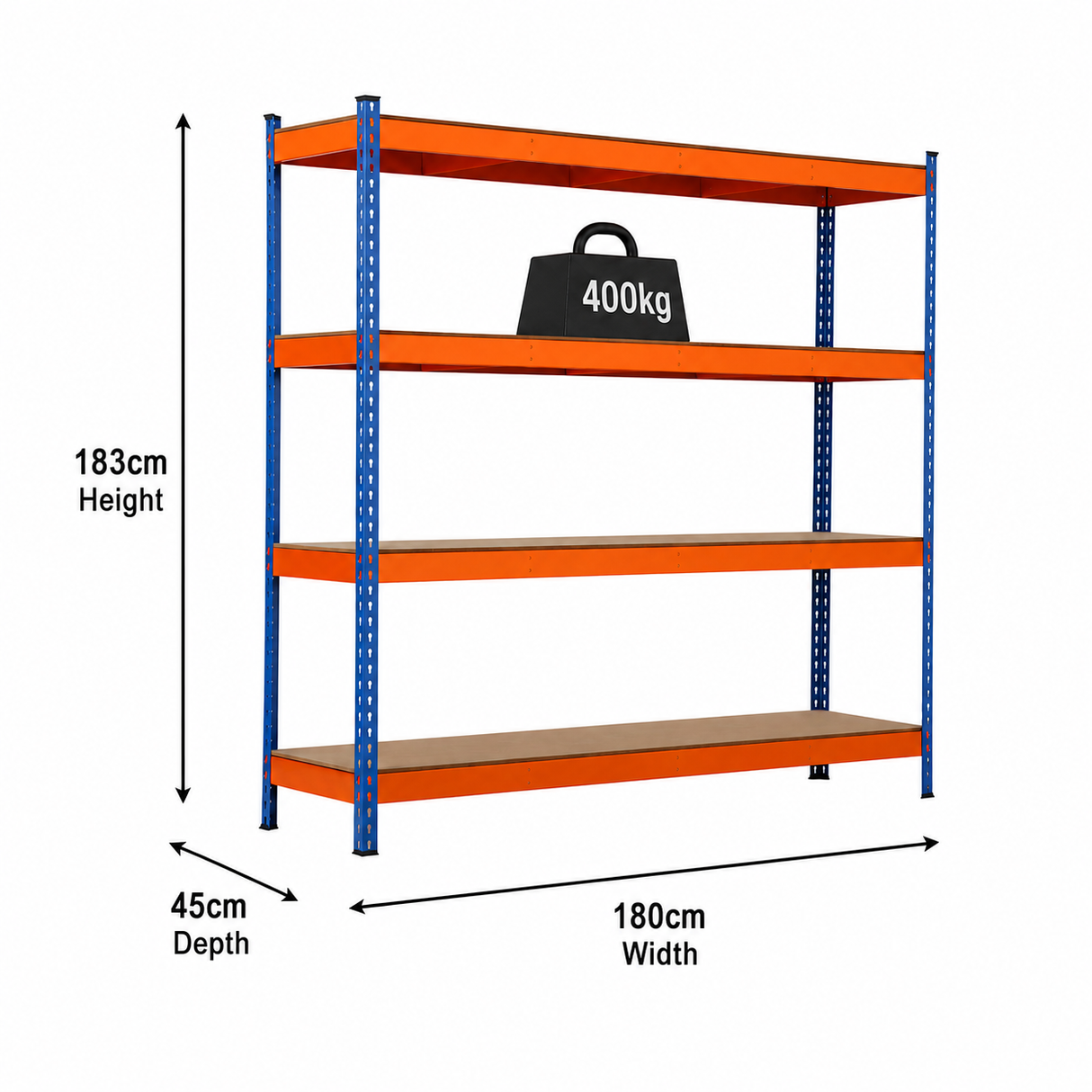Rack It Stack It Heavy Duty Shelving Unit 180x45x183cm | 400kg Per Shelf