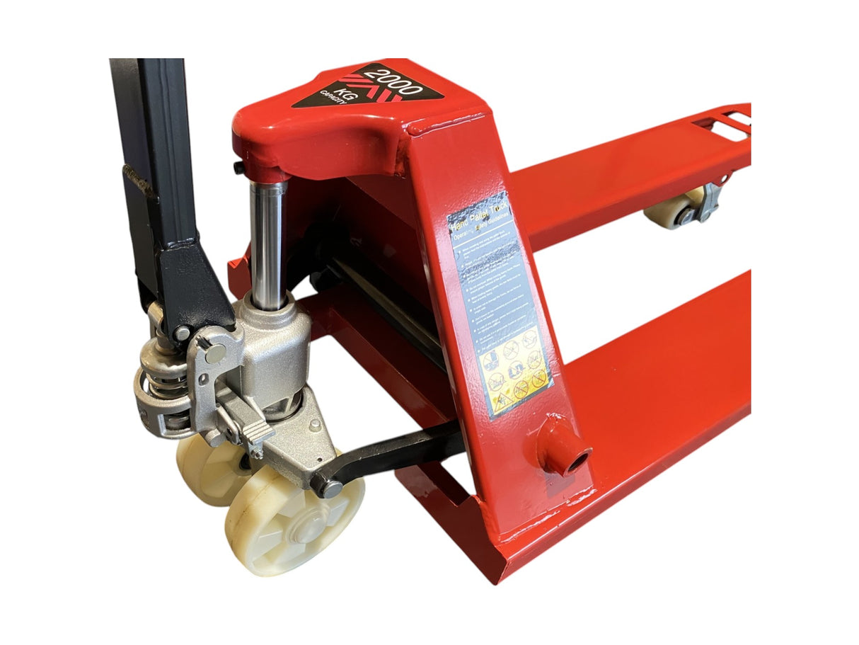 Heavy-Duty Manual Pallet Truck – Red | 2000kg Load Capacity | Warehouse Hand Pallet Jack