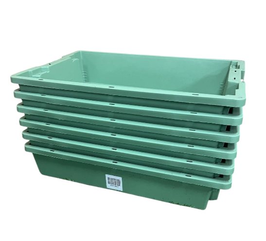 5x Green Tote Box Trays