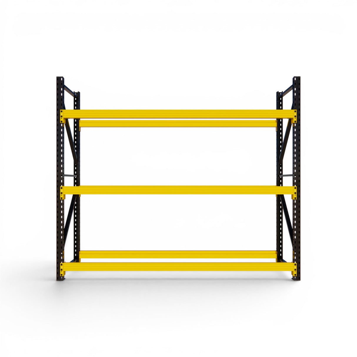 Heavy Duty Tyre Racking – Black & Yellow | 550mm Deep x 2000mm High | 1 to 4+ Bays Available | Industrial Shelving Unit