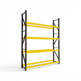 Heavy Duty Tyre Racking – Black & Yellow | 550mm Deep x 3000mm High | 1 to 4+ Bays Available | Industrial Shelving Unit
