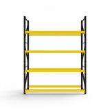 Heavy Duty Tyre Racking – Black & Yellow | 550mm Deep x 3000mm High | 1 to 4+ Bays Available | Industrial Shelving Unit