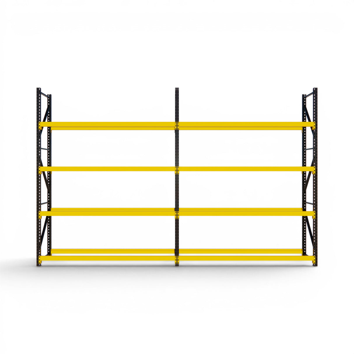 Heavy Duty Tyre Racking – Black & Yellow | 550mm Deep x 3000mm High | 1 to 4+ Bays Available | Industrial Shelving Unit