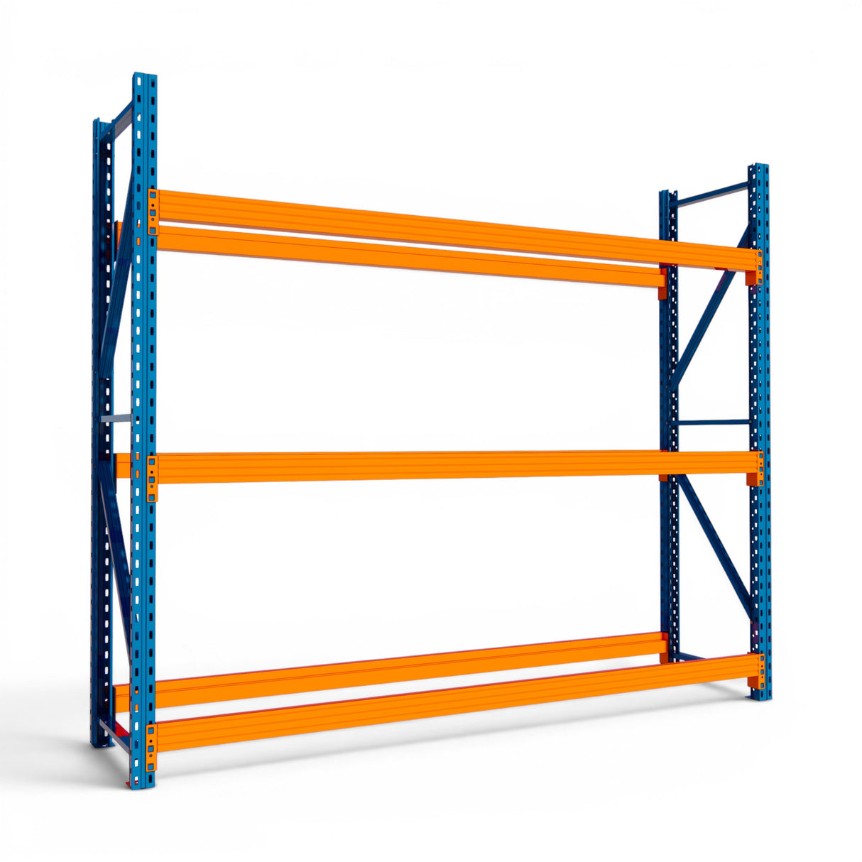 Heavy Duty Tyre Racking – Blue & Orange | 550mm Deep x 2000mm High | 1 to 4+ Bays Available | Industrial Shelving Unit