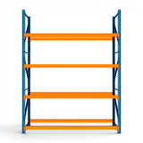 Heavy Duty Tyre Racking – Blue & Orange | 550mm Deep x 3000mm High | 1 to 4+ Bays Available | Industrial Shelving Unit