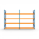 Heavy Duty Tyre Racking – Blue & Orange | 550mm Deep x 3000mm High | 1 to 4+ Bays Available | Industrial Shelving Unit