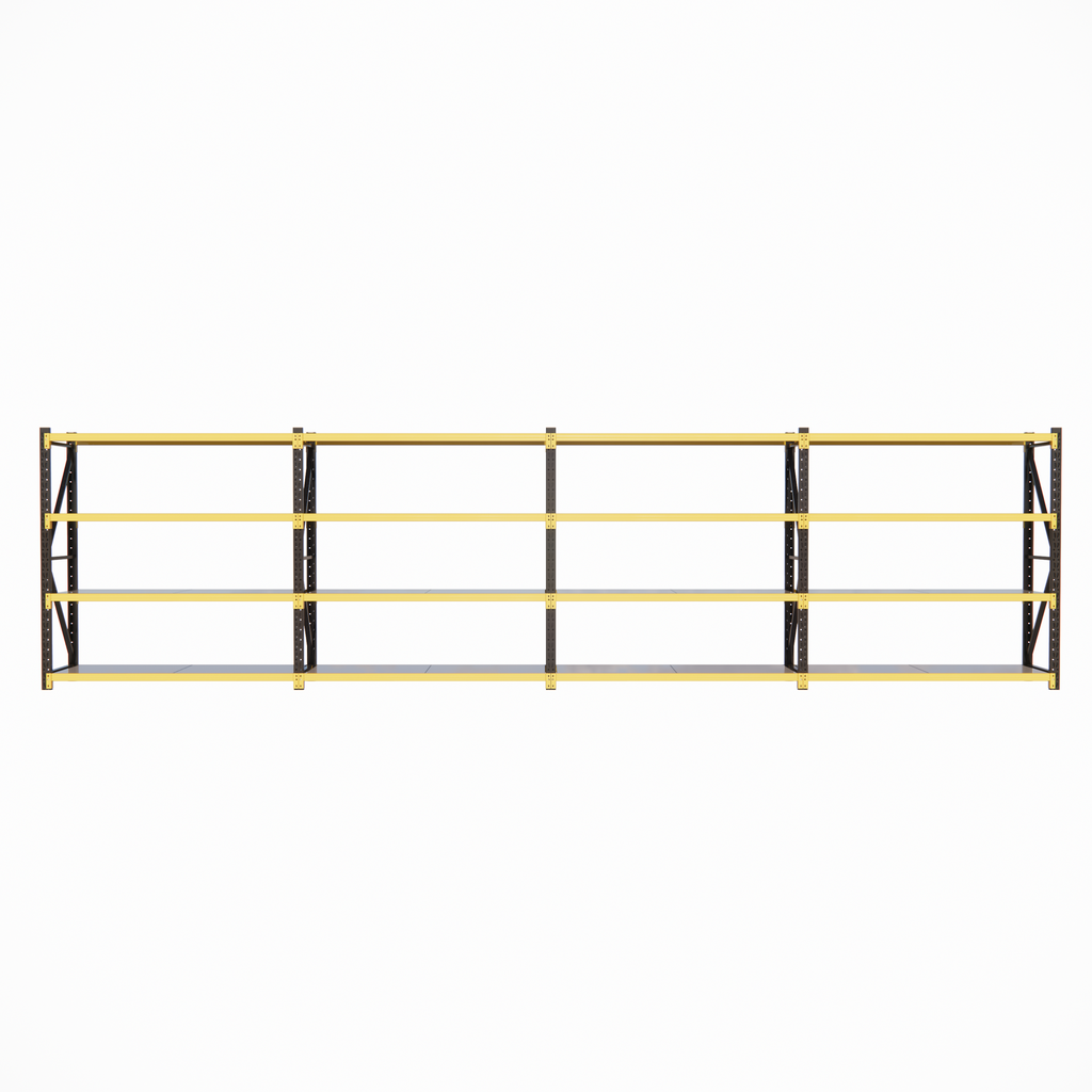 Industrial Shelving Black & Yellow - 600mm Deep 2M High 1-4+ Bays