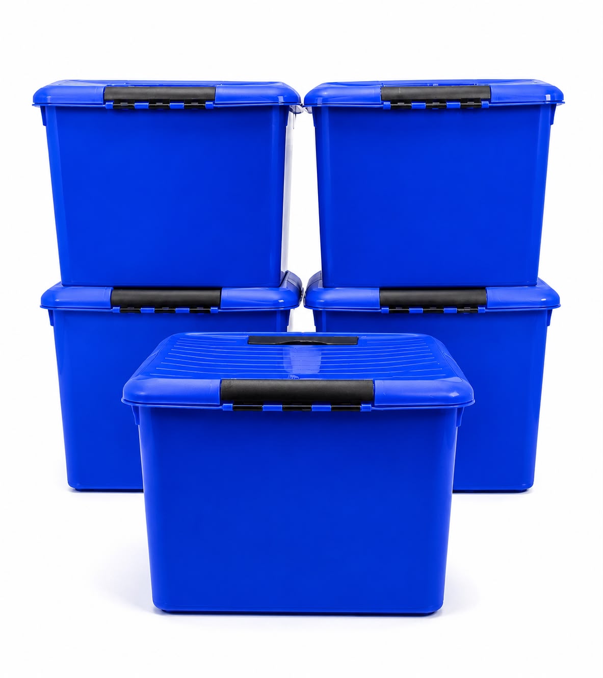 Used Curver 52L Storage Boxes with Clip-Lock Lids | Pack of 5 | Free Delivery