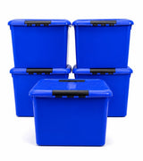 Used Curver 52L Storage Boxes with Clip-Lock Lids | Pack of 5 | Free Delivery