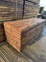 Brown Softwood Railway Sleepers | 2400x200x100mm | Pressure Treated