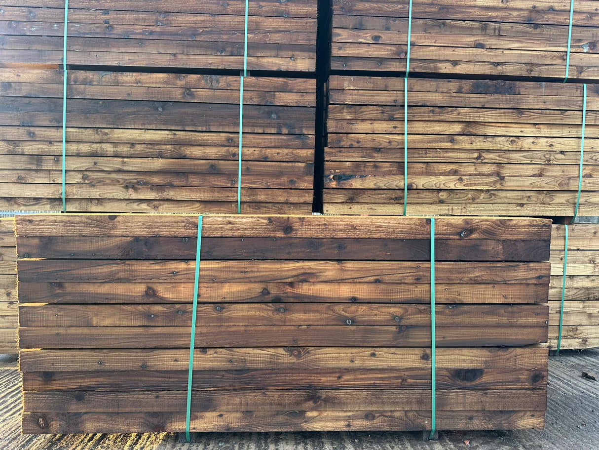 Brown Softwood Railway Sleepers | 2400x200x100mm | Pressure Treated