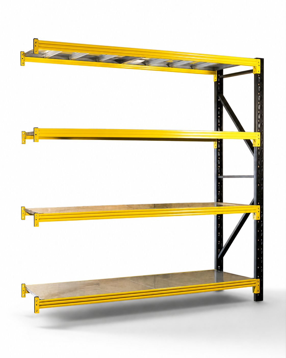 Heavy Duty Storage Racking Add On Bay – Black & Yellow | 600mm Deep x 2000mm High | Industrial Shelving Unit