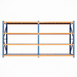 RackIt600 - Industrial Shelving Blue & Orange - 600mm Deep 2M High 1-4+ Bays