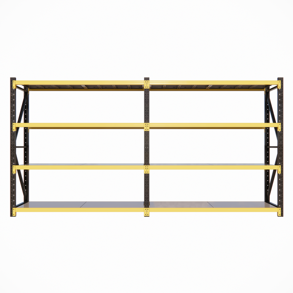 Industrial Shelving Black & Yellow - 600mm Deep 2M High 1-4+ Bays