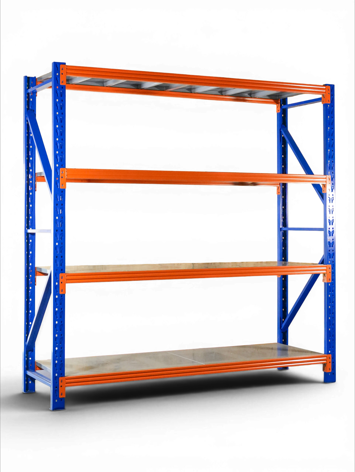 Heavy Duty Storage Racking – Blue & Orange | 600mm Deep x 2000mm High | 1 to 4+ Bays Available | Industrial Shelving Unit