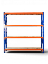 Heavy Duty Storage Racking – Blue & Orange | 600mm Deep x 2000mm High | 1 to 4+ Bays Available | Industrial Shelving Unit